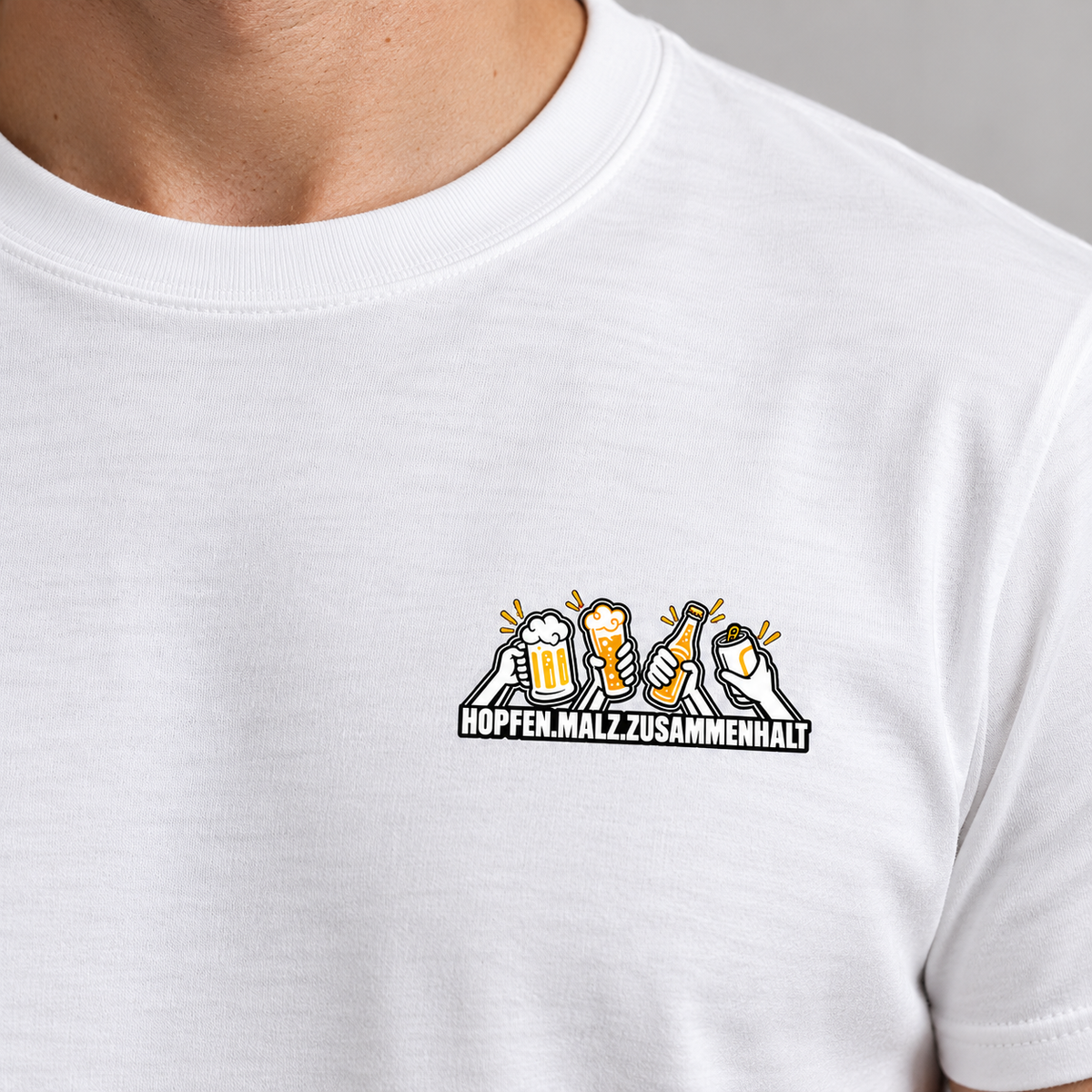 Hopfen.Malz.Zusammenhalt Brustprint - Premium T-Shirt