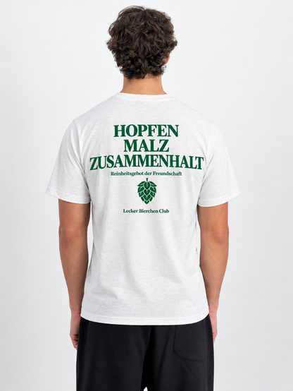 Hopfen.Malz.Zusammenhalt. Rückendruck - Premium T-Shirt