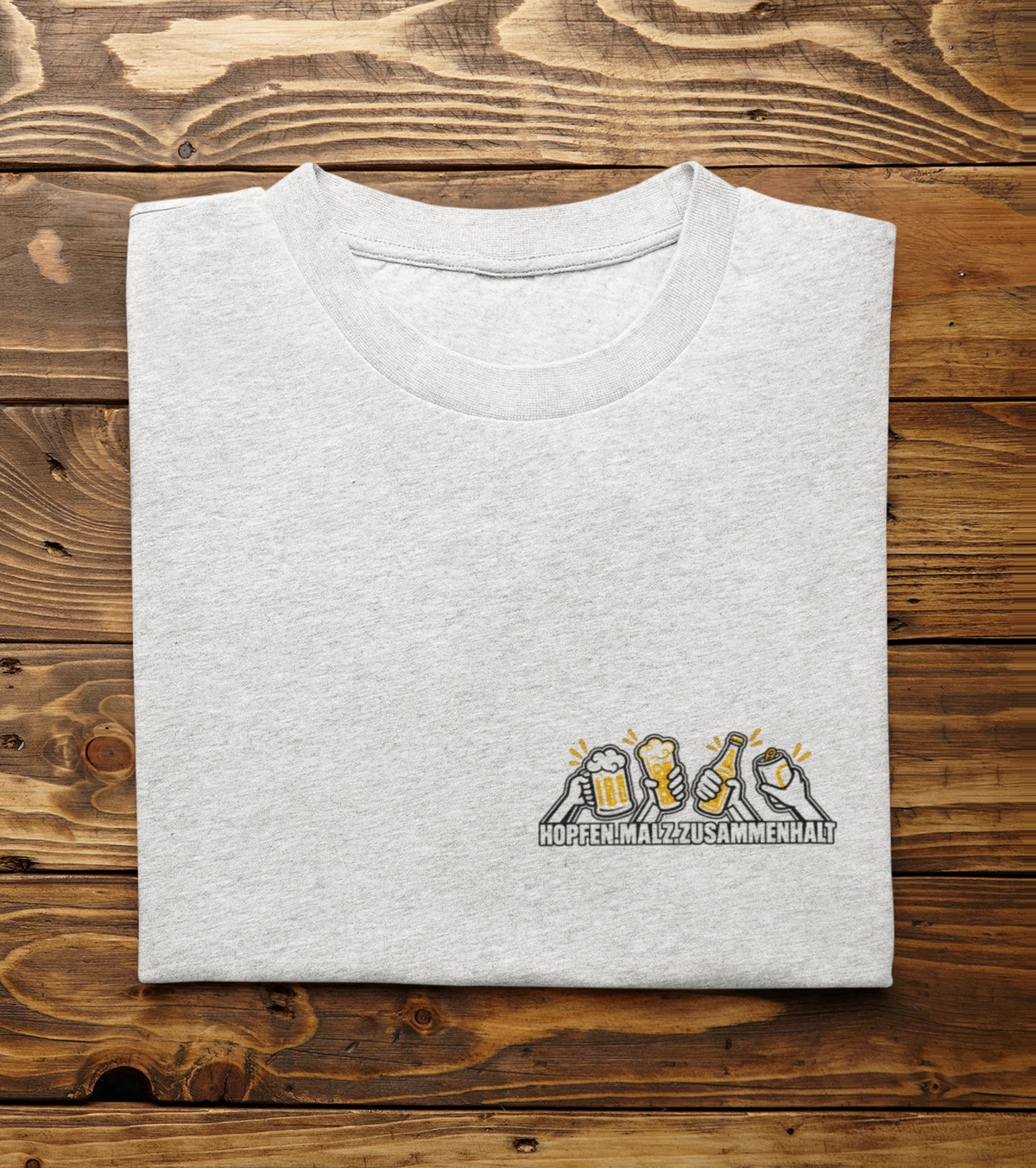 Hopfen.Malz.Zusammenhalt Brustprint - Premium T-Shirt